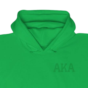 Sweat-shirt à capuche AKA Crest World Famous, vert Kelly, broderie ton sur ton, pull, vêtements grecs - Product Image 4