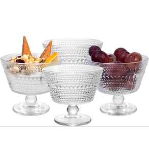 Vasos de helado de vidrio con tono morado |   Modernos y Lujosos Platos para Postres para Fiestas |   Vidrio Engrosado de Calidad de Exportación para Uso Diario, Frutero Artesanal - Product Image 3