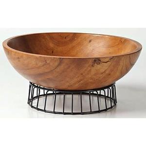 Ensaladera de Madera Natural Duradera con Base Elevada de Alambre, Vajilla para Hostelería - Product Image 3