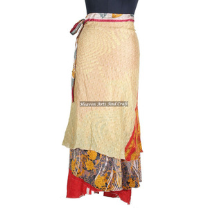 New Indian Reversible Silk Sarong Long <b>Wrap</b> Around <b>Skirt</b> Magic 38" Sarong Pareo Custom Latest Design Women Fashion Wear - Product Image 3