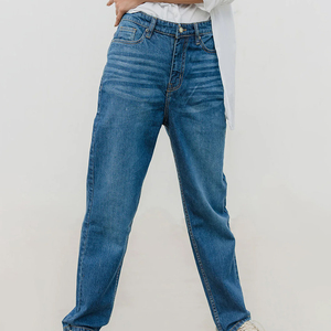 Pantalones Vaqueros Ajustados OEM para Mujer, Jeans de Cintura Alta, Pantalones de Mezclilla Azules, Pantalones Ajustados con Cintura Elástica - Product Image 1