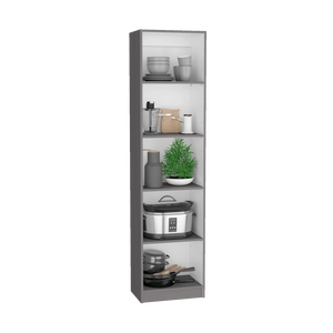 Conjunto de Librería Acres de 3 Piezas en Gris Mate/Blanco, 67 Pulgadas de Ancho, con 11 Estantes y Dos Armarios de Doble Puerta para Sala de Estar - Product Image 6