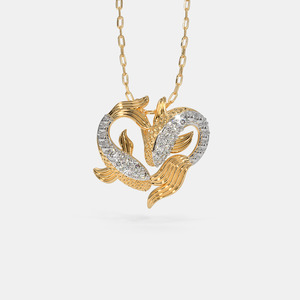 Collar con Colgante de Diamante Cultivado en Laboratorio con Diseño Floral en Espiral en Oro Amarillo - Product Image 4