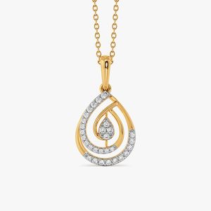 Collar con Colgante de Halo de Diamantes Cultivados en Laboratorio en Oro Amarillo - Product Image 1