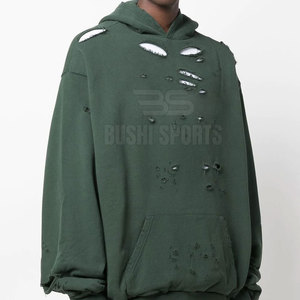 เสื้อฮู้ดดี้สไตล์ดิสเทรสทรงหลวมใส่สบาย เหมาะสำหรับกิจกรรมประจำวันและเพิ่มความโดดเด่นทางแฟชั่น - Product Image 4