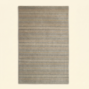 Alfombra de Lana Tejida a Mano con Rayas Gris Beige Mistline, Ecológica, Antideslizante, Moderna y Neutral para Sala de Estar, Dormitorio, Hotel - Product Image 1