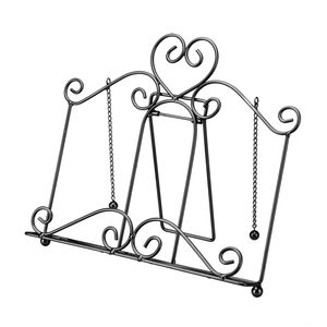 Support de livre de cuisine en métal de qualité supérieure, support de rangement et d'organisation, finition antique, accessoires de cuisine, support de menu pour restaurant - Product Image 3