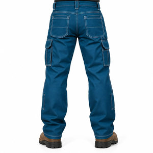 Pantalon de travail cargo unisexe bleu marine grande taille, plusieurs poches, résistant à l'abrasion, pantalon de soudage FR, uniformes personnalisés - Product Image 4