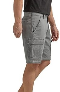 Shorts cargo gris pour homme de haute qualité, taille mi-haute, couleur unie, en toile respirante, style décontracté Bermuda, avec braguette boutonnée et poches - Product Image 3
