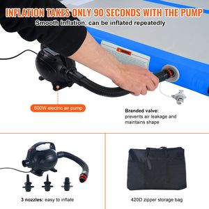 Tappetino Gonfiabile per Ginnastica da 4 Pollici di Spessore con Pompa Elettrica, Tappeto per Allenamento Tumble Track, Accessori per Attrezzature Ginniche - Product Image 4
