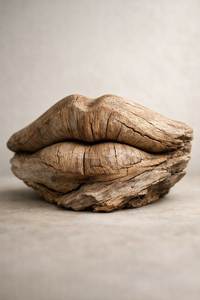 Sculpture en bois artisanale faite à la main, figurine de visage, design rustique, décoration de table pour la maison ou le bureau - Product Image 4