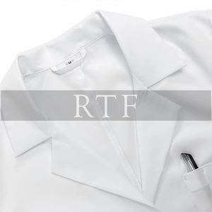 Unisex White Polyester/Cotton Woven Fabric Lab Coat for Hospital <b>Doctors</b> Needle Detection Long Sleeve Medical Work Clothing RAW - Product Image 3