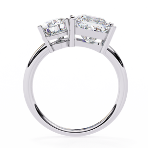 Bague de fiançailles et d'anniversaire Aries Jewel Toi et Moi, 2 carats, diamant de laboratoire taille poire et taille princesse, or massif 14 carats - Product Image 6