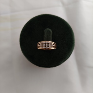 Bague large multi-rangs en or rose 18 carats Namivaa pour femme, élégante, avec grappe de pierres, bijoux fins, pour usage quotidien, finition polie haute brillance - Product Image 4