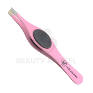 Professional Slanted Tip Eyebrow Tweezers with Ergonomic Rubber Grip for Precision Hair <b>Removal</b> and Facial Grooming - Product Image 3