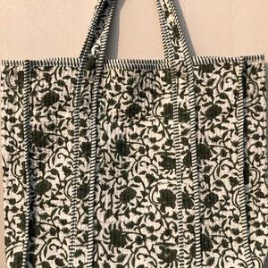 Bolso Tote Acolchado de Algodón con Estampado Floral Bohemio para Invierno, Bolso de Lona Personalizado con Cremallera Resistente y Diseño Vintage para Mujer - Product Image 3