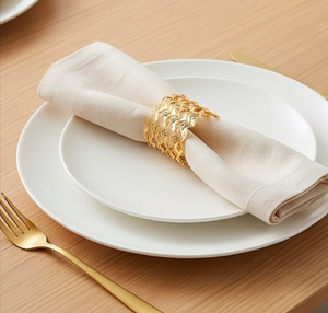 Anillos para Servilletas Dorados de Acero Inoxidable, Diseño Curvo Hecho a Mano, Anillo Metálico para Servilletas, Apto para Decoración de Mesa, Artículos de Cocina - Product Image 5
