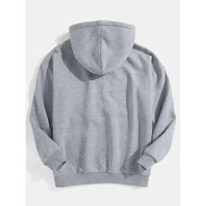 Men's Blue And Gray Colour Blocking Hooded Sweatshirt Oversized Fit Casual Patchwork Design Autumn Wear Regular Sleeve 2027 - Product Image 2