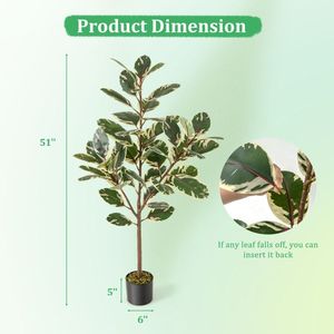 2แพ็ค4.3ฟุตสูงนกสวรรค์เทียมใบตองเทียมเขียวขจีสำหรับตกแต่งกลางแจ้ง - Product Image 4
