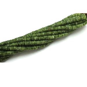 Perles plates en quartz vert olive, perles Heishi en quartz vert lisse | Fournitures de fabrication de bijoux en gros | Fil de 15 pouces - Product Image 5