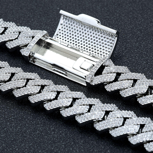 Luxury Moissanite Diamond Cuban Link <b>Chain</b> <b>Iced</b> <b>Out</b> Necklace Silver Hip Hop Jewelry Statement Gift - Product Image 4
