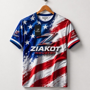 เสื้อยืด ZIAKOT รุ่นใหม่ ออกแบบพิเศษสำหรับผู้ชาย สีแดง-ทอง-ขาว สำหรับการแสดงออกทางกีฬา - Product Image 6