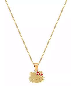 Collar con colgante de Hello Kitty con lazo esmaltado de 18 "en oro de 10k | Macy's - Product Image 3