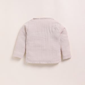 Premium Quality Organic <b>Muslin</b> Long Sleeve Henley Tshirt with Lounge Pant Set Oatmeal & Cocoa Whisper <b>Baby</b> Clothing Sets - Product Image 3