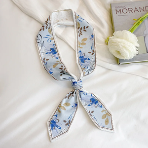 Decorative Silk Bag Strap Oil Painting Style Small Ribbon Long Scarf Belt Fashion <b>Headband</b> Spring and Summer Thin Streamer - Product Image 3