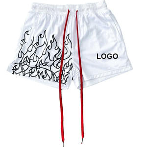 Shorts de sport pour hommes à séchage rapide, respirants, avec cordon de serrage, en toile tricotée unie, doublure en maille compressive, pour la course à pied, la gym et l'entraînement - Product Image 4