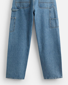 Custom High Quality Custom Men's Baggy Jeans Solid Pattern Vintage Style <b>Trousers</b> with <b>Drawstring</b> Closure Mens Denim Pants - Product Image 6