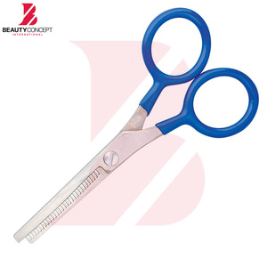 Ciseaux à effiler professionnels bleu ciel à manche rond, outils de coiffure en acier inoxydable à 28 dents pour salon de coiffure - Product Image 5