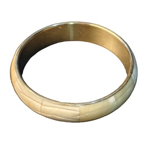 Handmade Brass Bangle with Smooth Cream Bone Inlay Minimalist <b>Ethnic</b> Polished Brass Bracelet for Sustainable Fashion Brands - Product Image 1