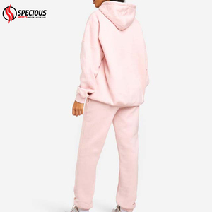 Survêtements à capuche personnalisés en polaire pour femme, couleur unie, décontractés, à manches longues, coupe oversize, épais, respirants, écologiques, 100 % coton - Product Image 3