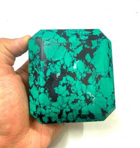 พลอยเทอร์ควอยซ์รูปทรงสี่เหลี่ยมผืนผ้าแบบอุ่น ราคาขายส่งจากอินเดีย มีจำหน่าย คริสตัลรูปทรงข้าวหลามตัดสำหรับบำบัดรักษา แกะสลักลายเพชร เหมาะสำหรับเป็นของขวัญสำหรับการทำสมาธิ - Product Image 1