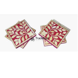 Posavasos de Lujo con Incrustaciones de Hueso, Cuadrado de 4x4 Pulgadas, Hecho a Mano, Decorativo Premium para Café, en Varios Colores, por Tradebyd - Product Image 6