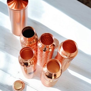 Antique Creations Customized Honeycomb Texture Copper Bottle-Handcrafted Luxury Metal <b>Drinkware</b> for Yoga Sports Outdoor Use - Product Image 4