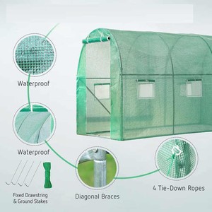 Serre portable en <span class=keywords><strong>tube</strong></span> d'acier galvanisé thermolaqué, facilement assemblable, mini <span class=keywords><strong>tunnel</strong></span> de culture <span class=keywords><strong>pour</strong></span> légumes - Product Image 4