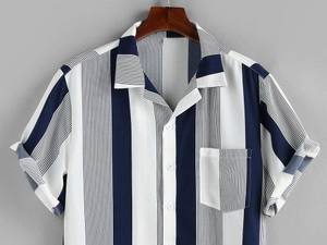 Camisa Casual Geométrica Vintage para Hombre, Camisa de Manga Corta de Franela de Algodón Premium para la Colección de Otoño - Product Image 3