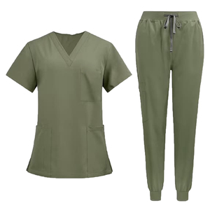 Wholesale Medical <b>Scrubs</b> 75 Polyester 19 Viscose 6 Spandex Healthcare Uniforms Hospital Workwear Custom Logo - Product Image 4