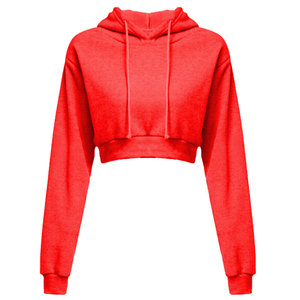 Sudadera con capucha corta de invierno para mujer, personalizada, extragrande, de forro polar 100% algodón, con lavado ácido, bordada, forrada, de manga larga y transpirable - Product Image 4