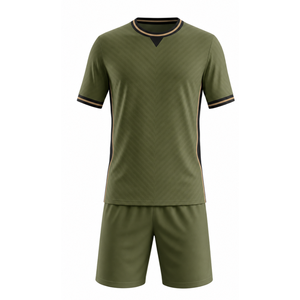 Conjunto de Uniforme de Fútbol Verde Oliva Premium con Detalles Negros y Dorados, Uniformes de Fútbol Sublimados - Entrenamiento - Ropa de Equipo - Product Image 1