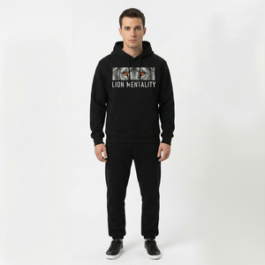 Red Rooks Unisex Lion Mentality Winter Hoodie Polyester/Cotton French Terry Raglan Sleeve Zipper Casual Regular <b>Fit</b> - Product Image 2