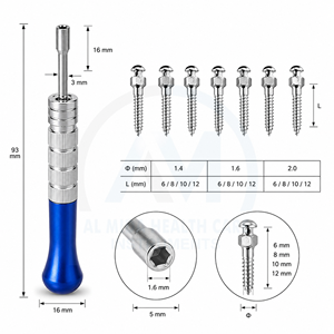 Kit de Implantes Dentales Ortodónticos de Alta Calidad, 13 Piezas, Autoperforantes, con 1 Destornillador Manual, Acero Inoxidable Clase II - Product Image 5