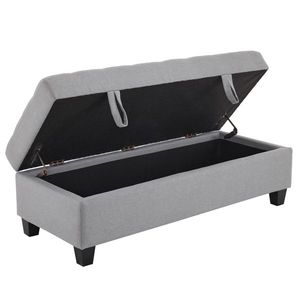 Light Grey 51-inch Tufted Storage Ottoman Large <b>End</b> <b>Bed</b> Bench Sofa <b>Stool</b> for Entryway & Bedroom Living Room - Product Image 6