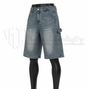 Pantalones Cortos de Mezclilla Azules Personalizados para Hombre, Estilo Baggy, Tipo Cargo, Corte Holgado - Product Image 3