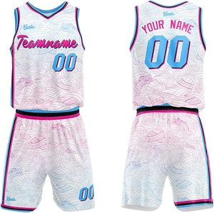 Conjunto de Uniforme de Baloncesto al por Mayor, Camiseta y Pantalones Cortos para Equipo de Baloncesto, Nombre del Equipo, Logotipo y Número del Jugador Personalizados, Tela de Secado Rápido - Product Image 1