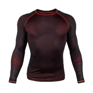 Factory Wholesale <b>Compression</b> <b>Men's</b> Long Sleeve Breathable Rash Guard Custom Quick Drying Sport Top - Product Image 5