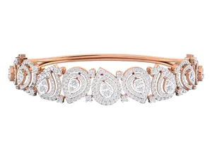18K <b>Solid</b> Gold Lab Grown Diamond <b>Bracelet</b> 5ct Brilliant Royal Swirl Cuff Bangle IGI Certified Vintage Bridal Jewelry 29g Custom - Product Image 6
