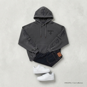 <b>Men's</b> Charcoal <b>Grey</b> Oversized Hoodie Graphic Streetwear Pullover <b>Sweatshirt</b> Custom Fleece Hooded <b>Sweatshirt</b> OEMs Clothing - Product Image 6